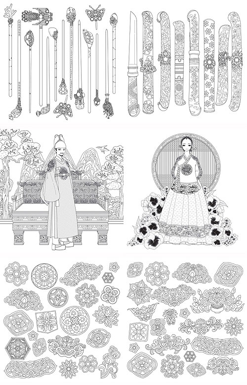 韓国書籍 韓国の伝統とロマンを刻む美しいカラーリング ヒーリングコリア Healing Korea 大人の塗り絵 本 ドラマ小説 漫画 カラーリングブック 塗り絵 韓流ショップ