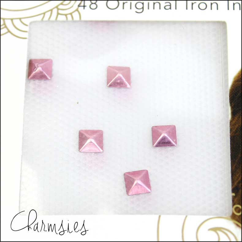 チャームシース CHARMSIES ヘアアクセサリー ラインストーン 2シート 48粒 ピンク スタッズ pinkGold Studs cme70-0410