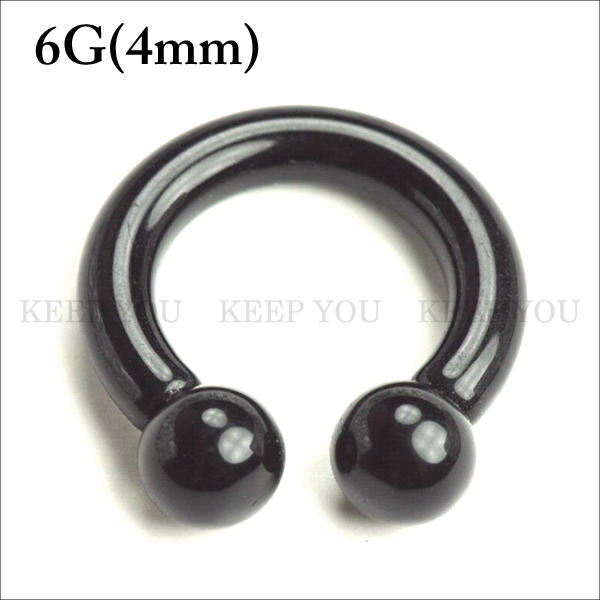 ボディピアス 【価格】 6G 1個の価格です。 【素材】UVアクリル 【個数】1個 【サイズ】6G(4mm*内径14mm ボール7mm) 【仕様】CBRのボール部分はねじ式で脱着致します。 【使用部位