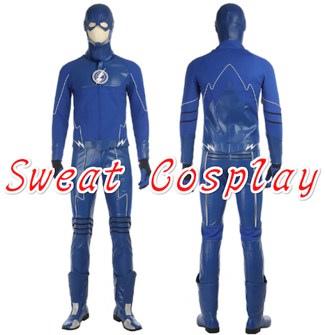 高品質 高級コスプレ衣装 ザ・フラッシュ 風 ジャケット ボディースーツ オーダーメイド コスチューム Blue Flash Barry Allen Costume