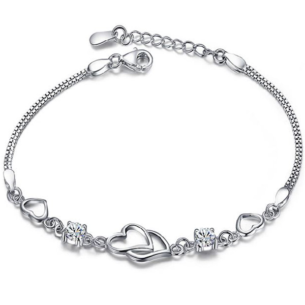 プレゼント 女性 ■商品詳細■ ・周囲：約16cm〜18cmの調節可能 ・素材 ：CZ(キュービックジルコニア) 計0.8カラット相当(直径約4.8mm×2) シルバー925 プラチナコーティング ・