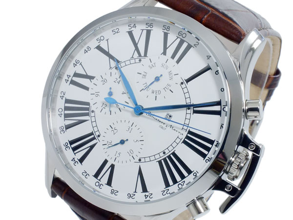サルバトーレマーラ クオーツ メンズ 腕時計 SM14123-SSWH クロノグラフ ホワイト [通販 限定特価 高級腕時計 送料無料]