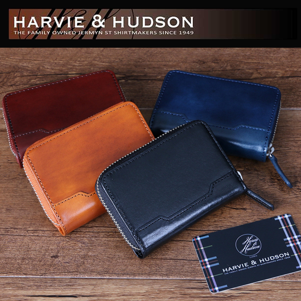 HARVIE & HUDSON ハービーアンドハドソン イタリアキャピタルレザー カードケース アコーディオン 選択 HA-5005 定価11880円
