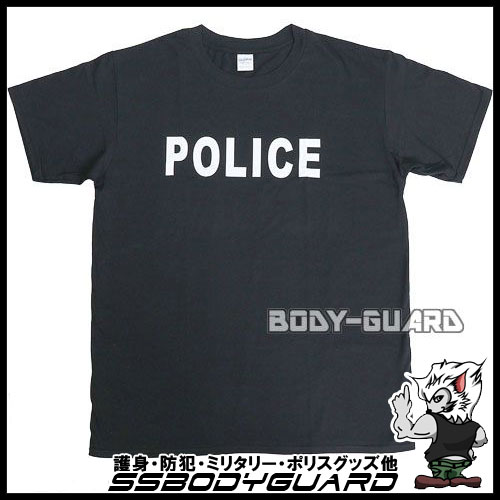 半袖Tシャツ ポリス タイプ2 ブラック XL【ゆうパケット送料無料】