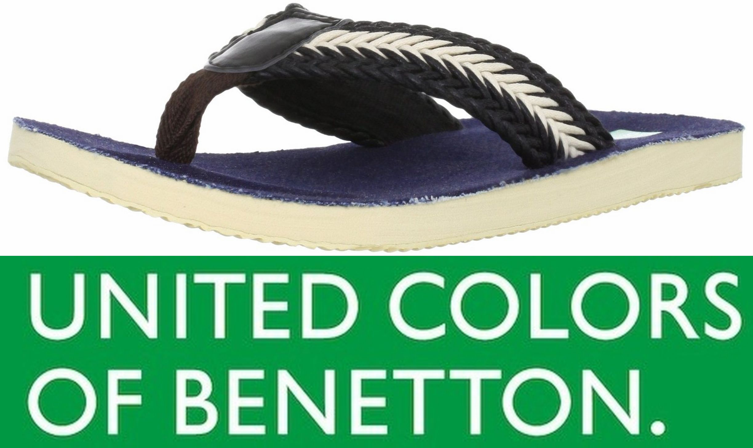 紳士サンダル 【新品】 ユナイテッド カラーズ オブ ベネトン/UNITED COLORS OF BENETTON ビーチサンダル 黒 M(25cm〜25.5cm) BN1023
