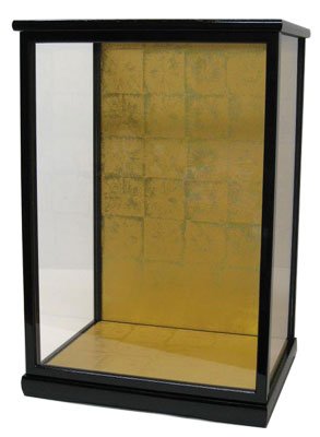 人形ケース 間口30×奥行24×高さ50cm（内寸） ガラスケース 木製 戸付タイプ 黒桑塗り 博多人形 日本人形