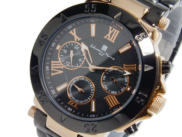 サルバトーレマーラ クオーツ クロノグラフ メンズ 腕時計 SM14118-PGBK[通販 限定特価 高級腕時計 送料無料]
