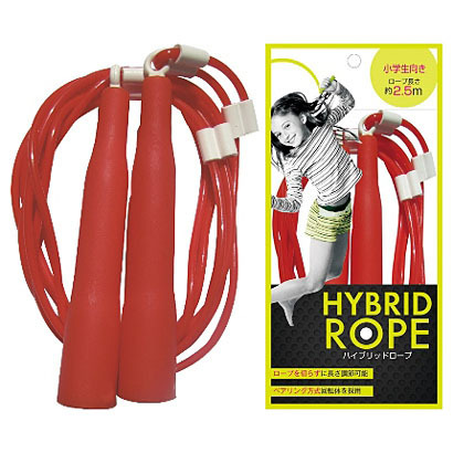 縄跳び（なわとび）【HYBRID ROPE ハイブリッドロープ 2.5ｍ (レッド)小学生向き】カシマヤ製作所