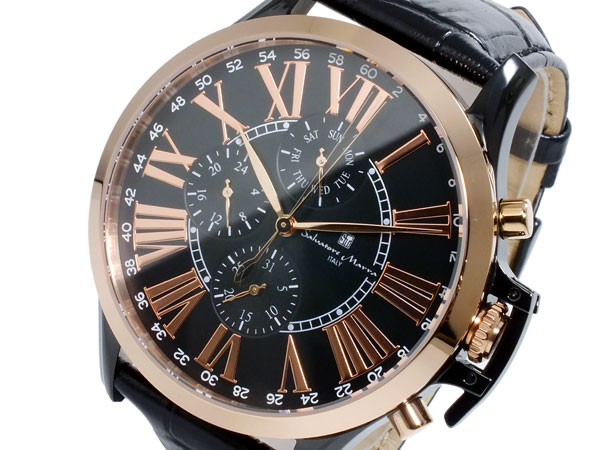 サルバトーレマーラ クオーツ メンズ 腕時計 SM14123-PGBK ピンクゴールドブラック[通販 限定特価 高級腕時計 送料無料]