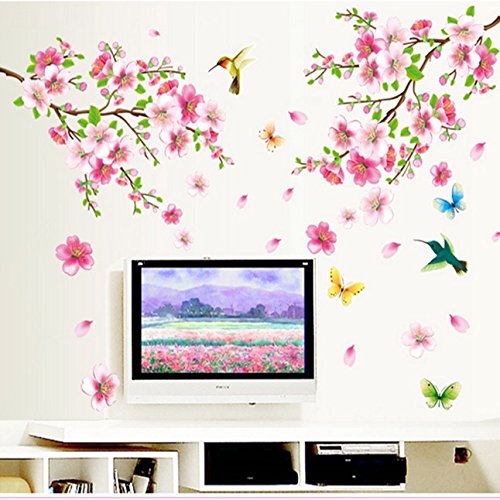 ウォールステッカー 桜と野鳥 和風 繰り返し貼れる 壁紙シール 春