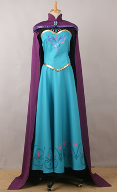 映画 ディズニーランド アナと雪の女王 Frozen エルサ 戴冠式 ドレス コスプレ衣装 W-2388