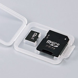 2個セット マイクロSDカードケース クリアケース microSD+SDアダプタを1枚ずつ収納 メディアケース SDカードケース 収納ケース 厚7ｍｍ