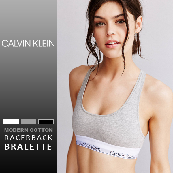 カルバンクライン Calvin Klein レディース ブラ ノンワイヤー スポーツブラ ブラレット ナイトブラ パットなし レーサーバッグ 下着
