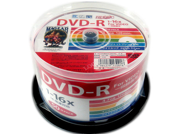 送料無料 DVD-R 録画用 50枚 16倍速 120分地デジ録画に最適！ HIDISC HDDR12JCP50/0018ｘ２個セット/卸