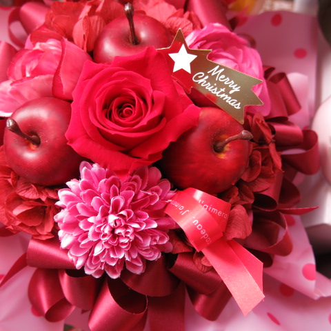 【クリスマスプレゼント】 花 赤バラ入り プリザーブドフラワー 赤バラ オススメ♪