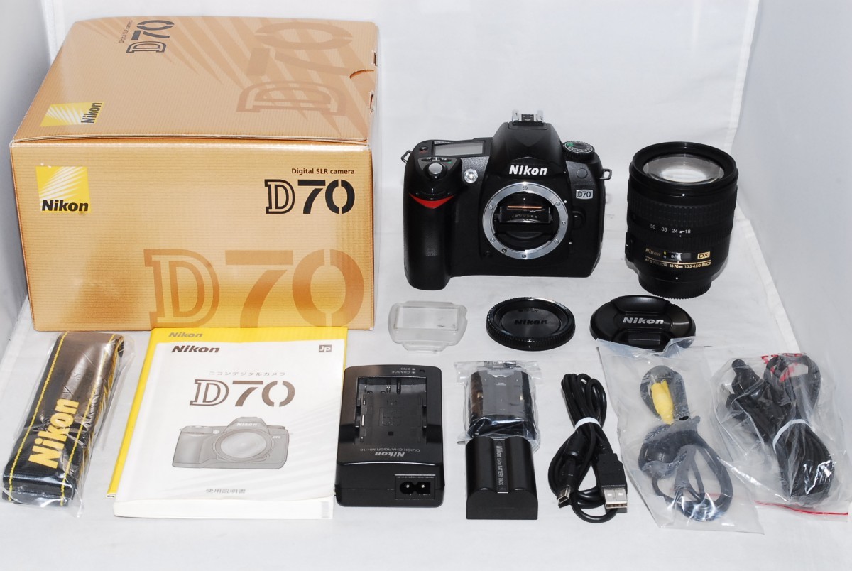 【中古 保証付 送料無料】Nikon D70 AF-S DX ED 18-70/3.5-4.5G レンズセット