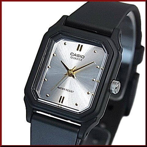 CASIO【カシオ/スタンダード】アナログクォーツ レディース腕時計 ラバーベルト シルバー/ゴールド文字盤 海外モデル LQ-142E-7A （送料