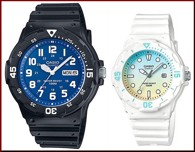 CASIO【カシオ/スタンダード】アナログクォーツ ペアウォッチ 腕時計 ラバー ブラック/ホワイト 海外モデル MRW-200H-2B2/LRW-200H-2E2（