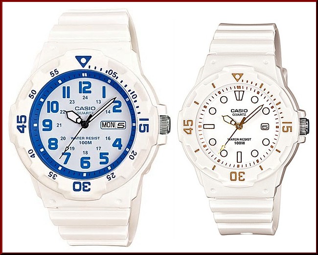 CASIO【カシオ/スタンダード】アナログクォーツ ペアウォッチ 腕時計 ラバー ホワイト 海外モデル MRW-200HC-7B2/LRW-200H-7E2（送料無料