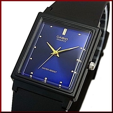 CASIO【カシオ/スタンダード】アナログクォーツ メンズ腕時計 ラバーベルト ネイビー/ゴールド文字盤 海外モデル MQ-38-2A （送料無料）