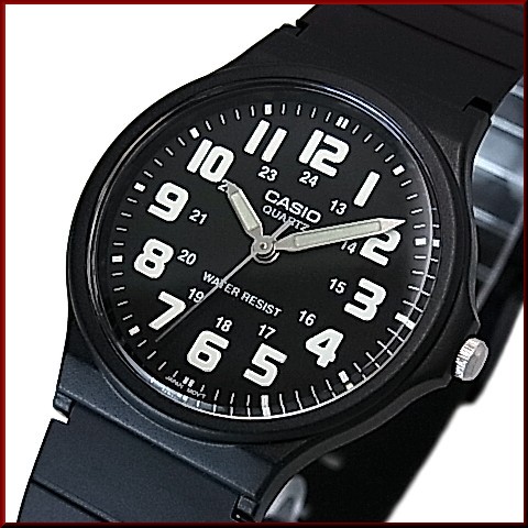 【カシオ/CASIO】アナログクォーツ メンズ腕時計 ボーイズサイズ ブラック文字盤 ブラックラバーベルト 海外モデル MQ-71-1B（送料無料）