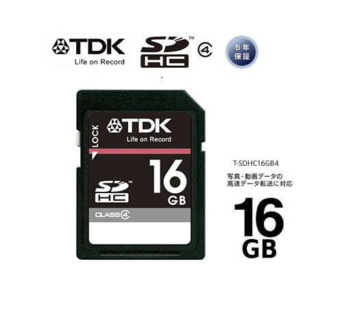 16GB TDK SDHCカード 16GB Class4 ティーディーケー メモリーカード 16GB T-SDHC16GB4 写真・動画ノ記録に