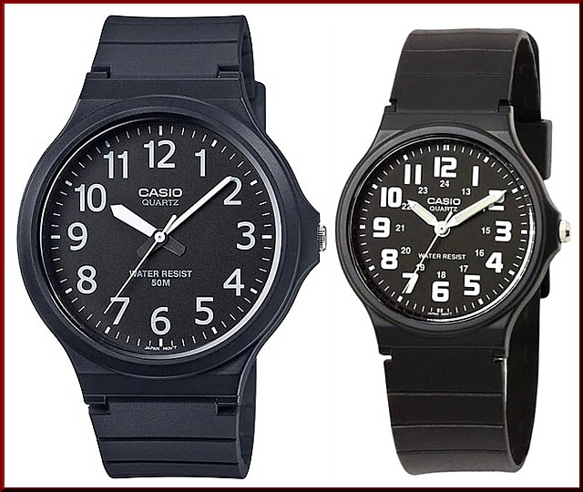 CASIO【カシオ/スタンダード】アナログクォーツ ペアウォッチ 腕時計 ラバーベルト ブラック 海外モデル MW-240-1B/MQ-71-1B （送料無料