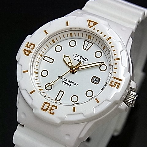 CASIO【カシオ/スタンダード】アナログクォーツ レディース腕時計 ホワイトラバーベルト ホワイト文字盤 海外モデル LRW-200H-7E2（送料