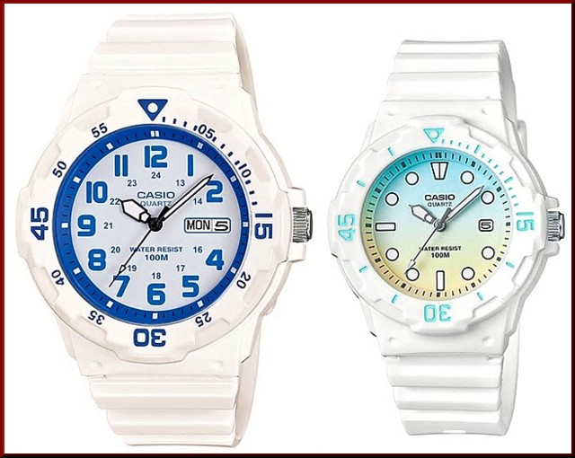 CASIO【カシオ/スタンダード】アナログクォーツ ペアウォッチ 腕時計 ラバー ホワイト 海外モデル MRW-200HC-7B2/LRW-200H-2E2（送料無料