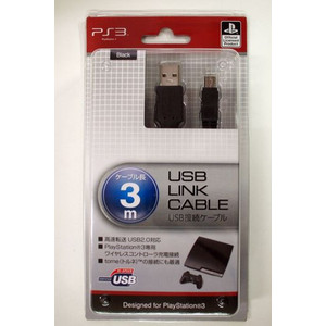 アイレックス ゲーム周辺機器 USB LINK CABLE 3m ILXOY013 ブラック psp ps3 USB充電ケーブル