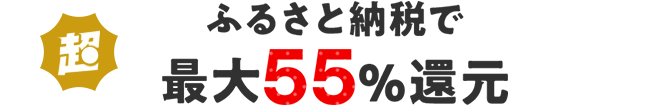 ふるさと納税で最大55%還元！